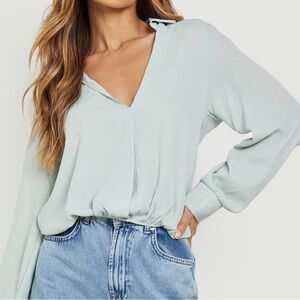 Boohoo TALL Volume Sleeve Relaxed Fit Blouse